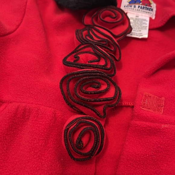 PETE’S PARTNER  red color w Black faux fur collar & sleeves size 6” Girls  Coat - Picture 5 of 16